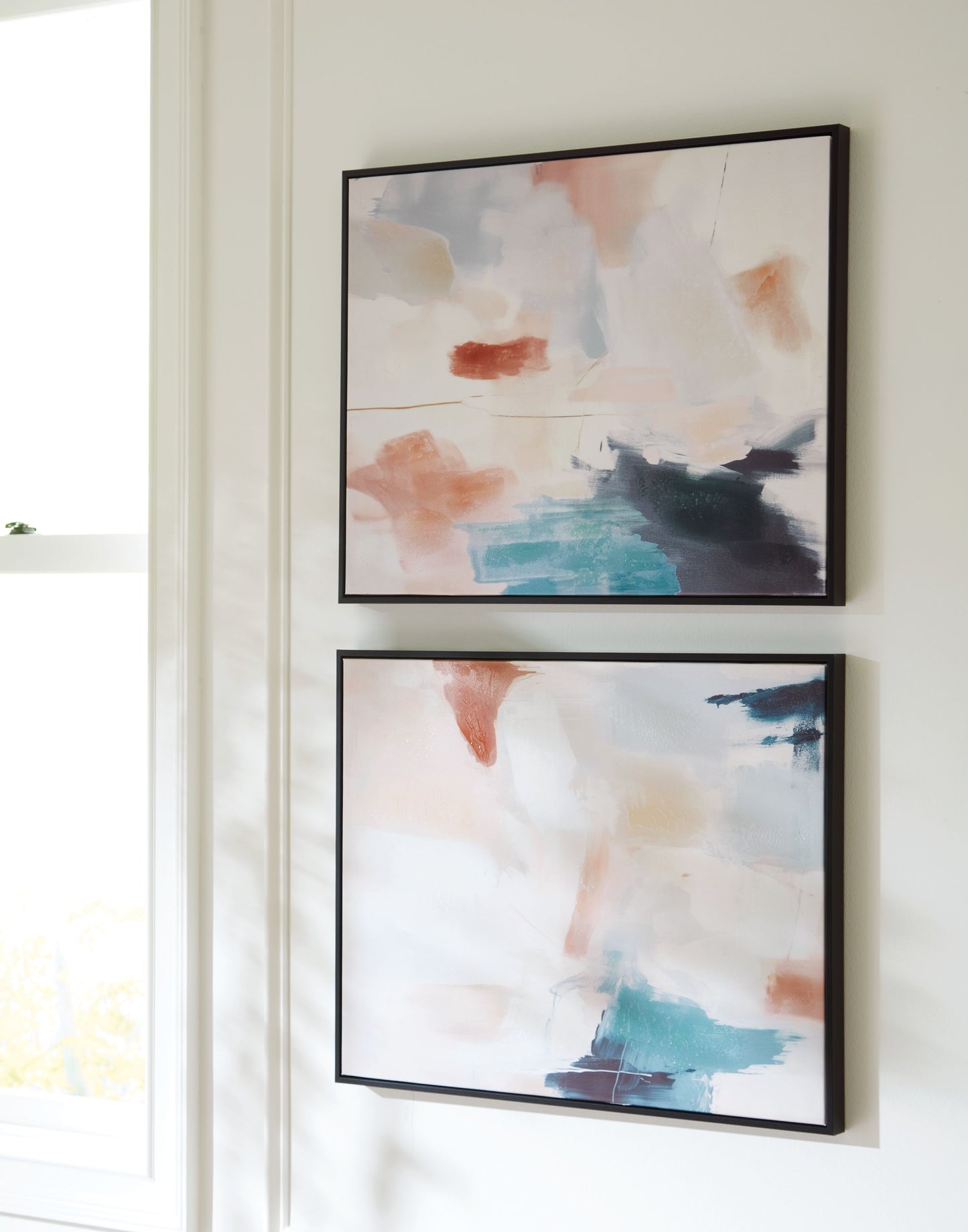 Caldish - Wall Art Set (Set of 2) - Blue / White / Pink