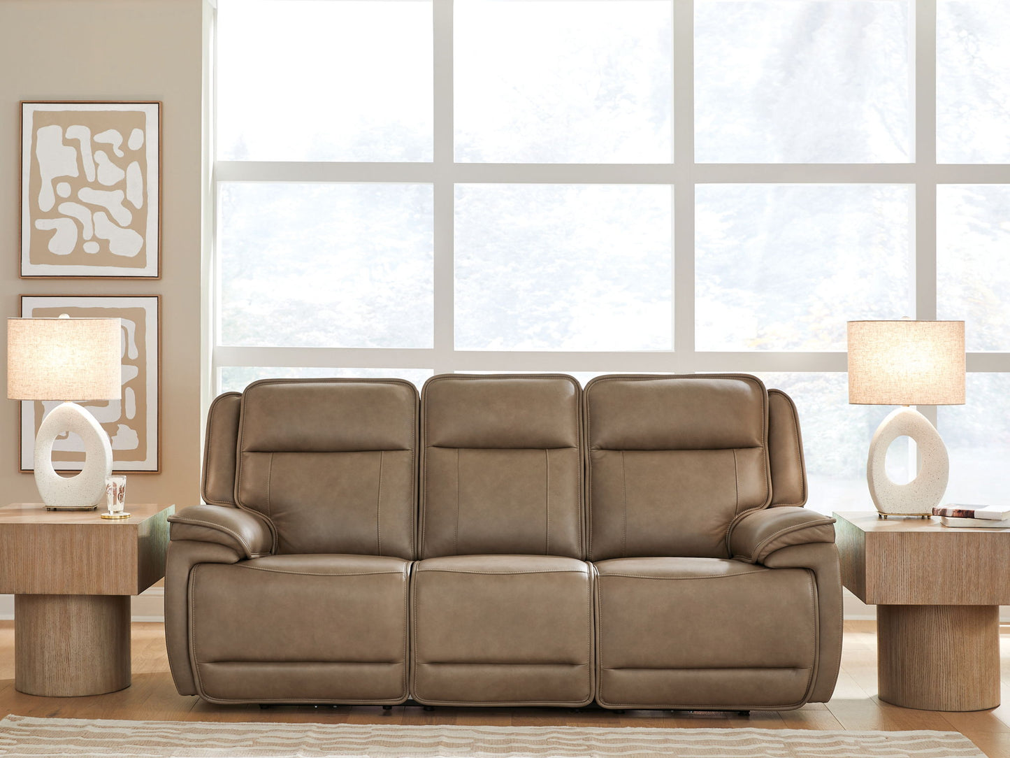 Glencroft - Power Reclining Sofa With Adjustable Headrest - Sahara