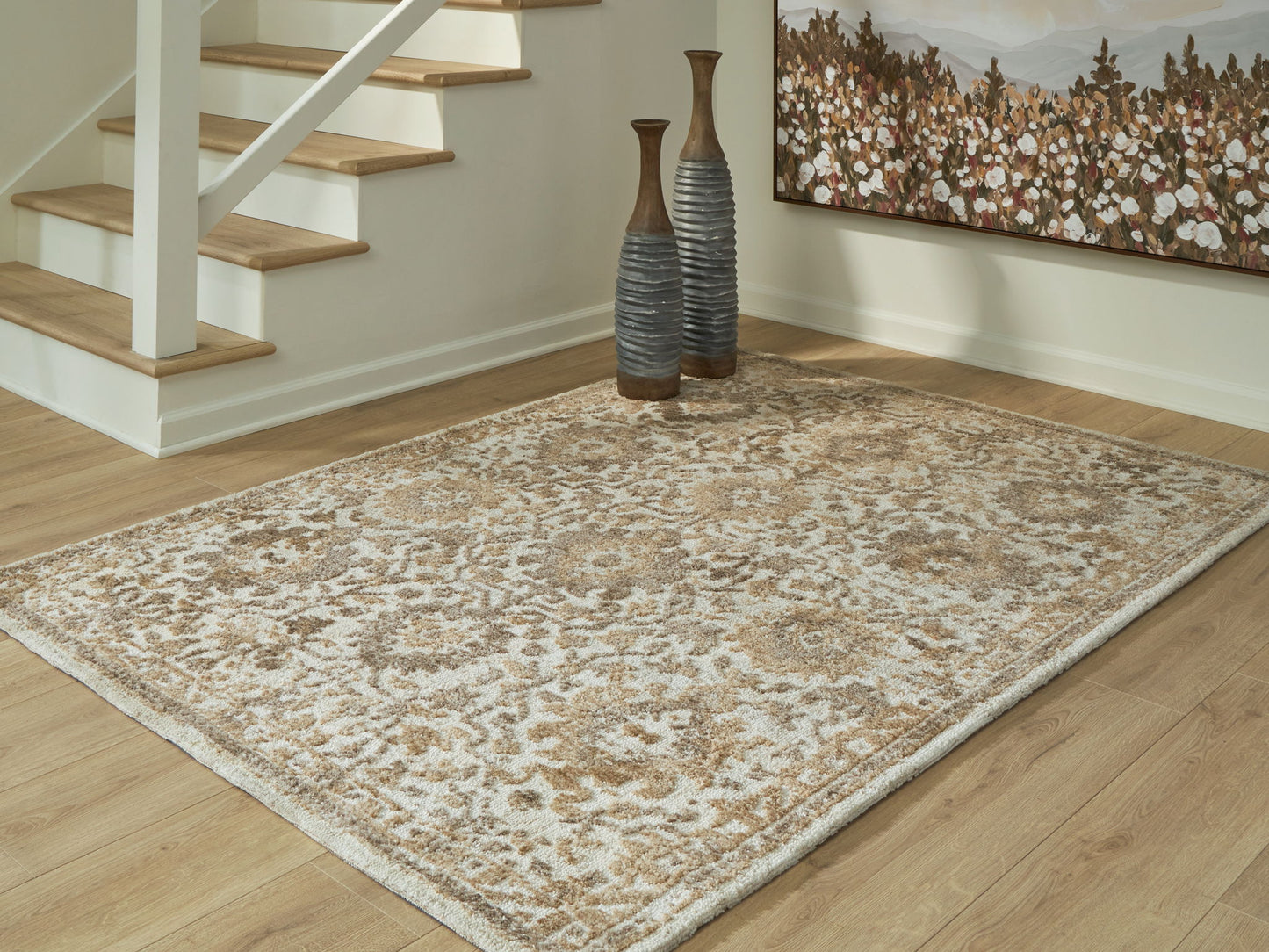 Sableridge - 5' x 7' Rug - Ivory / Taupe / Camel