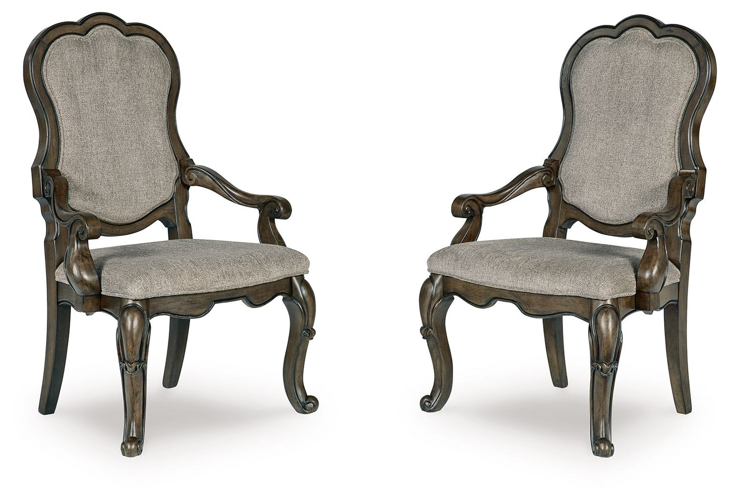 Maylee - Dining Upholstered Arm Chair (Set of 2) - Dark Brown