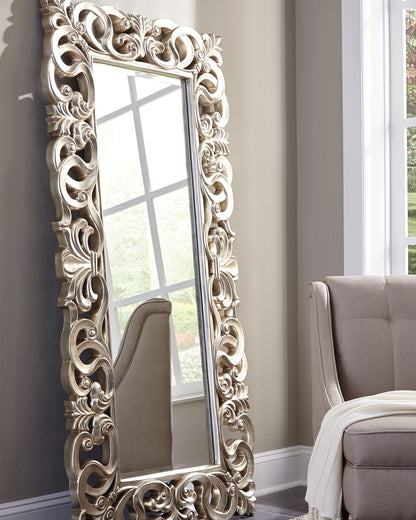 Lucia - Floor Mirror - Antique Silver Finish