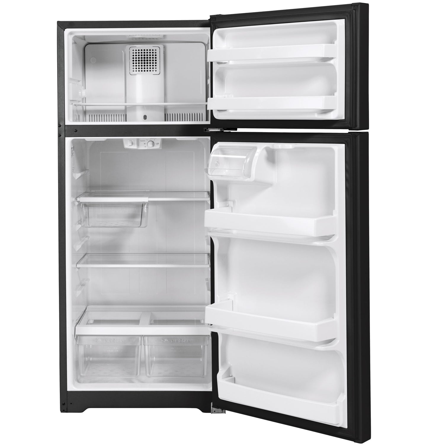 GE 17.5 Cubic Foot Top Mount Refrigerator - Black