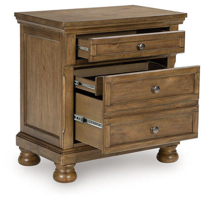 Feddinger - Two Drawer Night Stand - Medium Brown