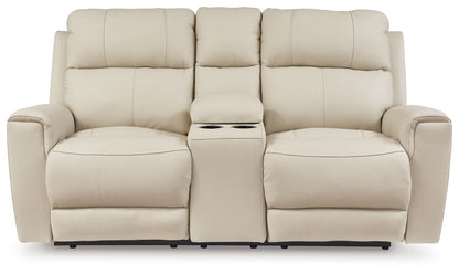 Dahlmoore - Dbl Power Reclining Loveseat With Console - Almond