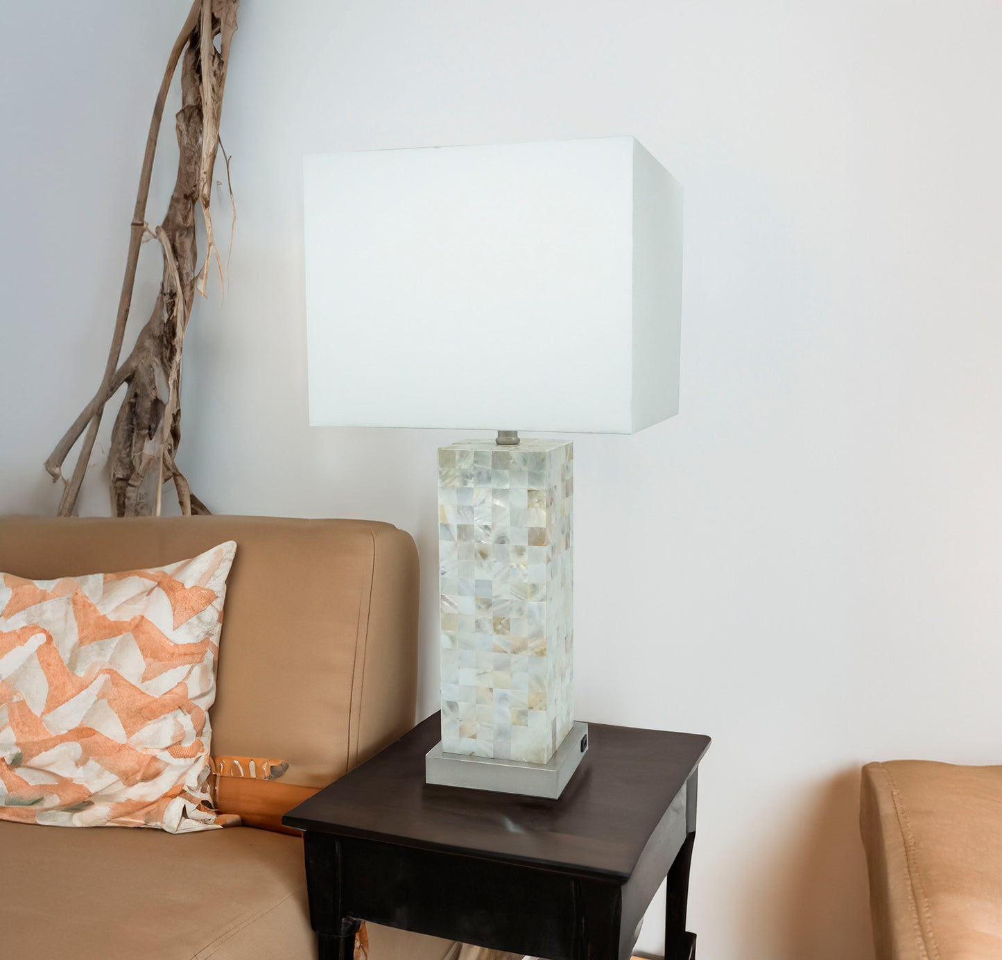 Table Lamp - Pearl Silver / White