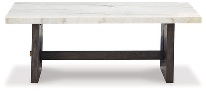Burkhaus - Rectangular Cocktail Table - White / Dark Brown
