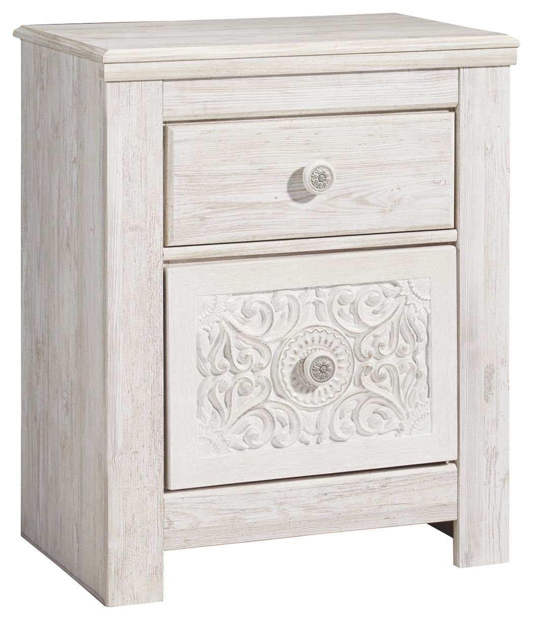 Paxberry - Two Drawer Night Stand - Whitewash