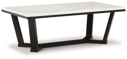 Fostead - Rectangular Cocktail Table - White / Espresso