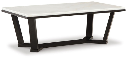 Fostead - Rectangular Cocktail Table - White / Espresso