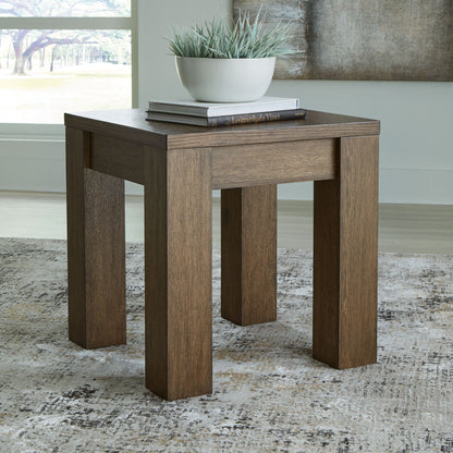 Rosswain - Square End Table - Warm Brown