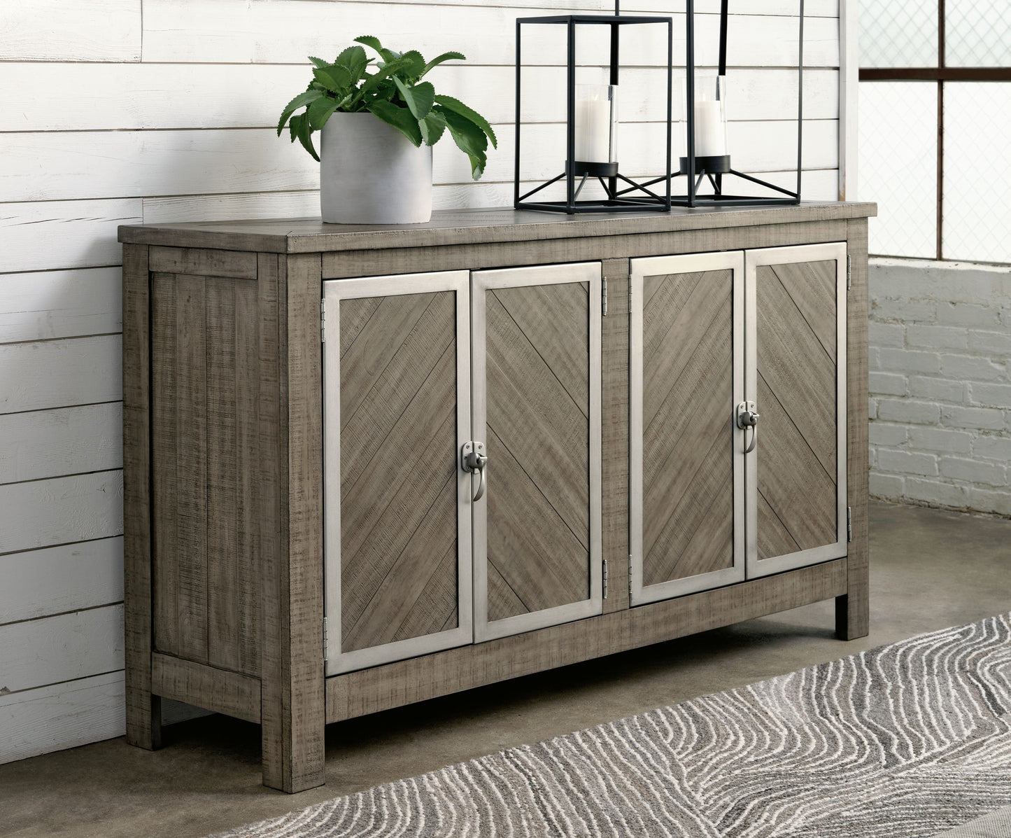 Krystanza - Dining Room Server - Weathered Gray