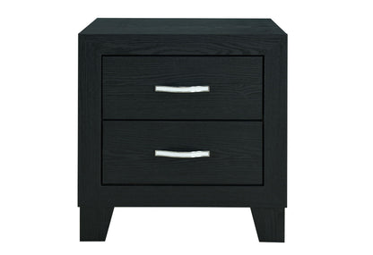 Global Reid - 2 Drawer Nightstand - Black