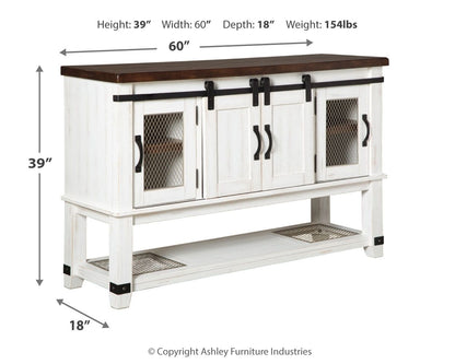 Valebeck - Dining Room Server - White / Brown