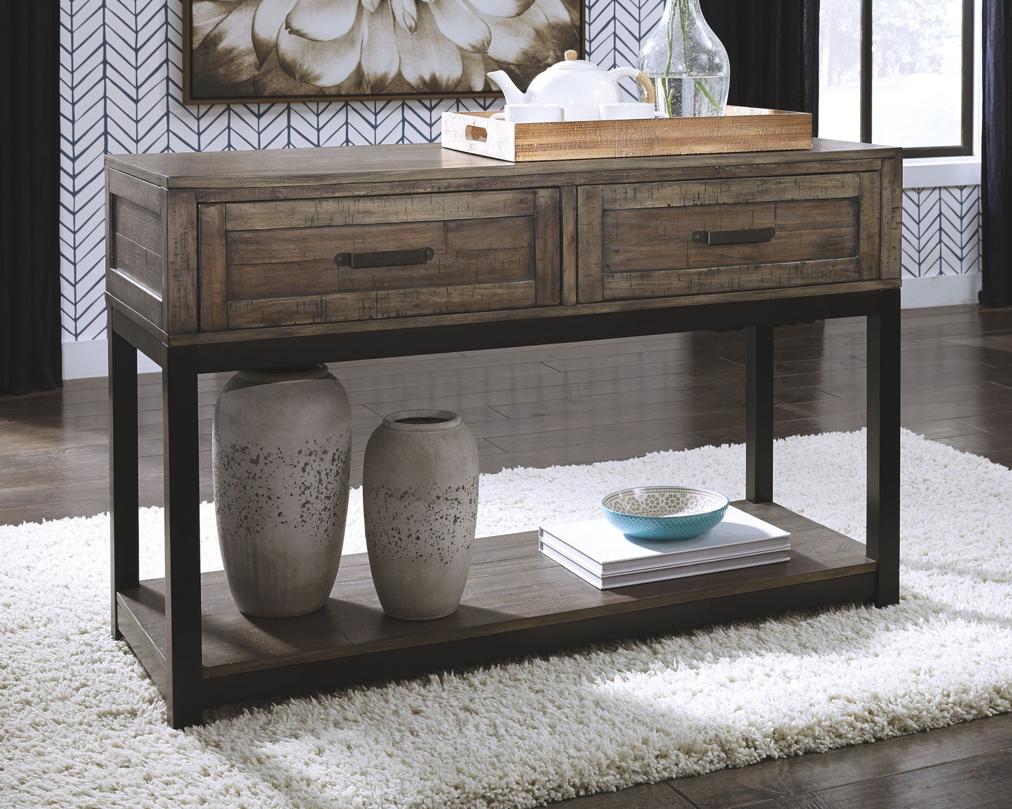 Johurst - Sofa Table - Grayish Brown