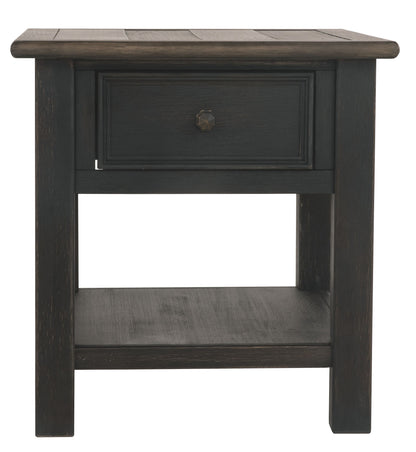 Tyler Creek - Rectangular End Table - Grayish Brown / Black