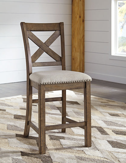 Moriville - Upholstered Barstool (Set of 2) - Beige