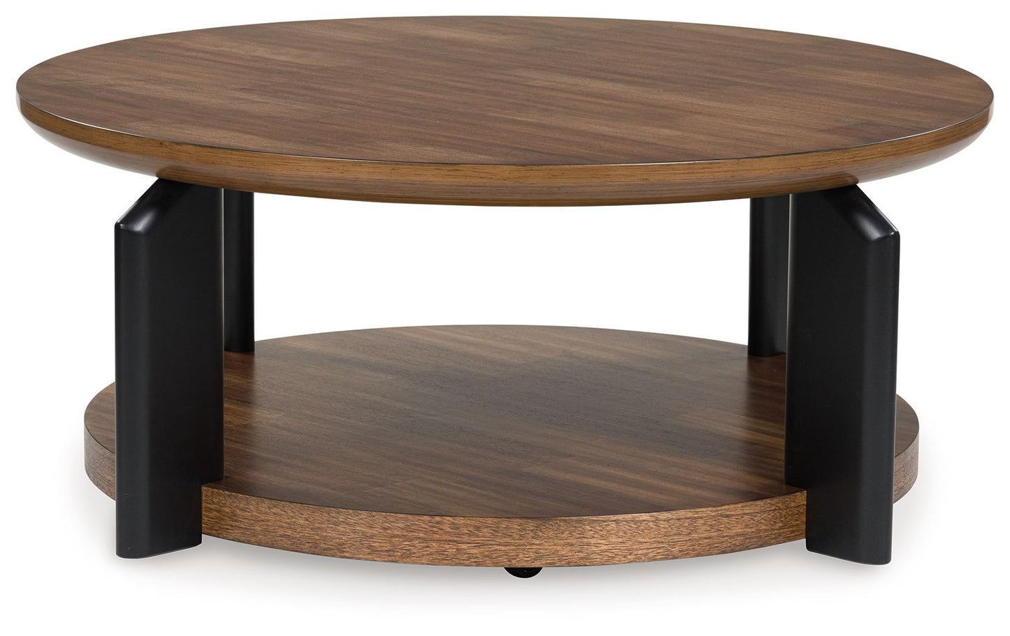 Kraeburn - Round Cocktail Table - Brown / Black
